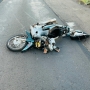 A condutora da motocicleta ficou gravemente ferida (Foto: Maicon Stefan/Ponto da Notícia ) 